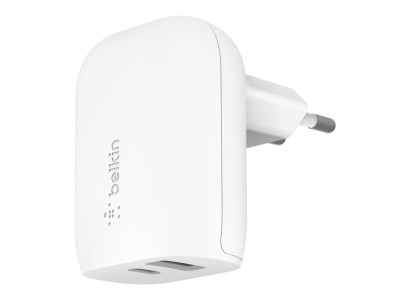 Зарядний пристрій мережевий Belkin 37Вт USB-C PD PPS 25Вт, USB-A 12Вт, білий
