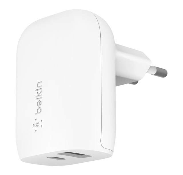 Зарядний пристрій мережевий Belkin 37Вт USB-C PD PPS 25Вт, USB-A 12Вт, білий