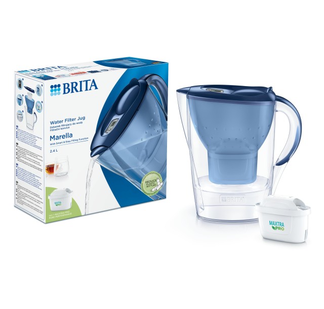 Фільтр-глечик Brita Marella Memo MXPro 2.4л (1.4л очищеної води) з фільтр-картриджем, синій