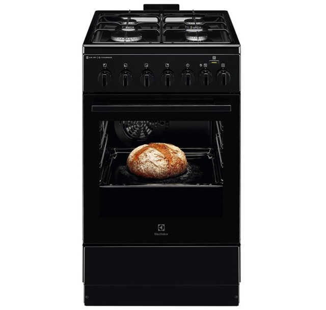Плита Electrolux комбінована, 58л, 50x60см, конвекція, пара, чорний