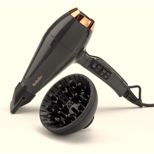 Фен Babyliss Air Pro, 2200Вт, 2 режими, дифузор, іоніз-я, хол. обдув, чорний