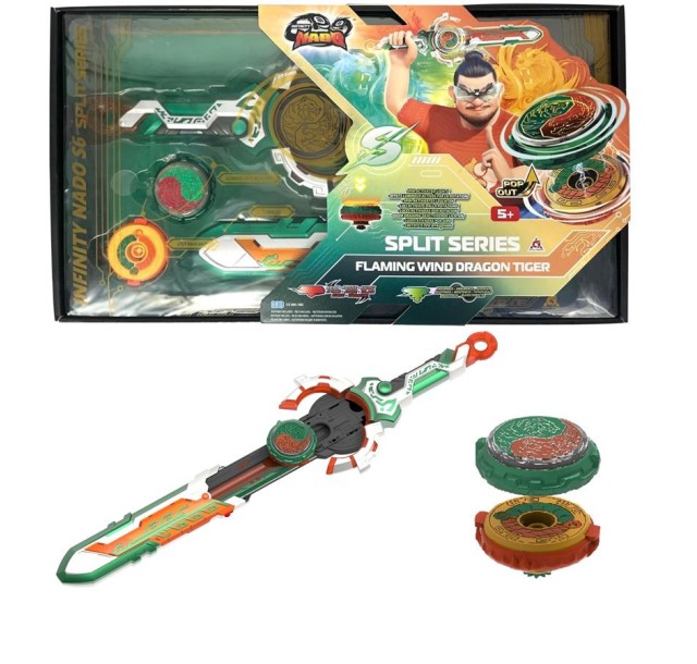 Дзиґа Infinity Nado VI Split Series Палаючий Вітер Дракон Тигр (Flaming Wind Dragon Tiger)