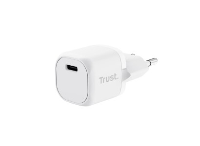 Зарядний пристрій мережевий Trust Maxo 20Вт, USB-C PD, білий