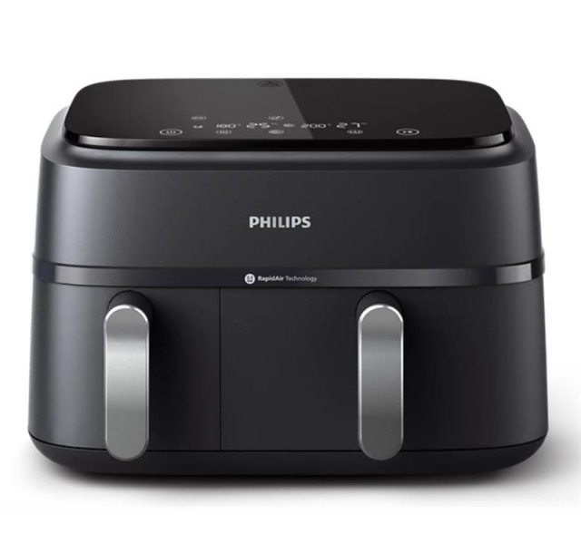 Мультипіч Philips Ovi Dual 2750Вт, чаша-6+3л, сенсорне управл., 2 контейнера,8 авто. Програм, пластик, чорний