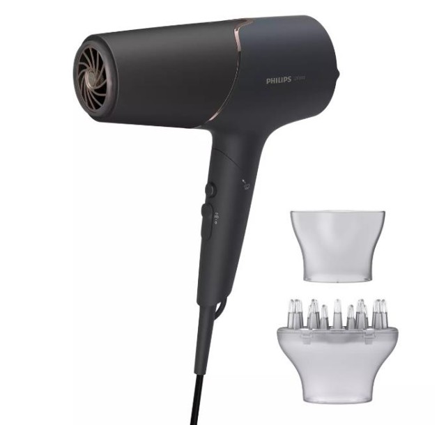 Фен Philips 5000 Series, 2300 Вт, 3 режими, дифузор, іоніз-я, хол. обдув, чорний