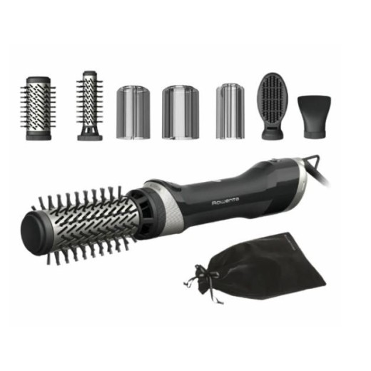 Фен-щітка Rowenta Renewal Brush Active, 1000Вт, 3 режими, іоніз-я, хол. обдув, оберт. насадка, 5 насадок, кераміка, чорний
