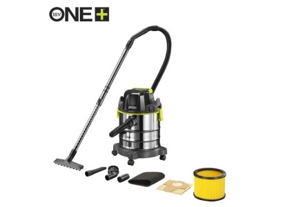 Пилосос акумуляторний професійний Ryobi ONE+ R18WDV-0 18В 82Вт 11.4кПа контейнер 18л 4.7кг (без АКБ та ЗП)