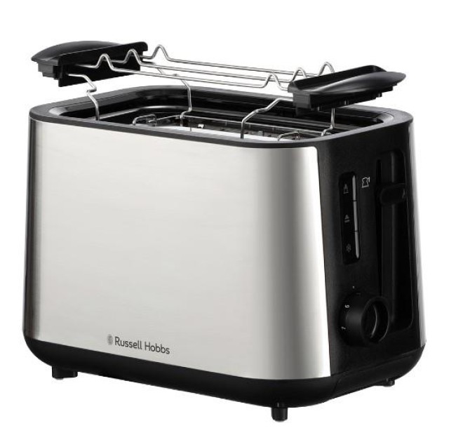 Тостер  Russell Hobbs Heaton, нержав., підігрів,разморозка, чорний+нерж