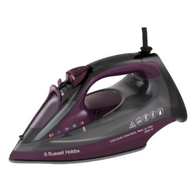 Праска Russell Hobbs Colour Control Pro Ultra, 2800Вт, 380мл, паровий удар -195гр, самоочищування, індик.температури, керам. підошва, сіро-фіолетовий