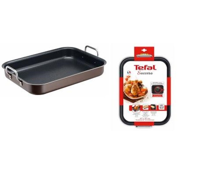 Деко Tefal Success,з ручками, прямокутна, 27х37см, алюміній, чорний