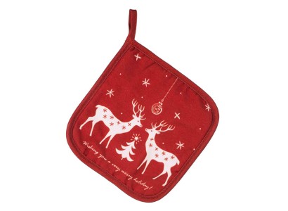 Прихватка Ardesto Happy Holidays 20х20см, 90% поліестер, 10% бавовна, червоний