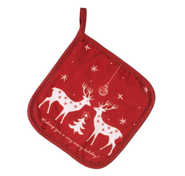 Прихватка Ardesto Happy Holidays 20х20см, 90% поліестер, 10% бавовна, червоний