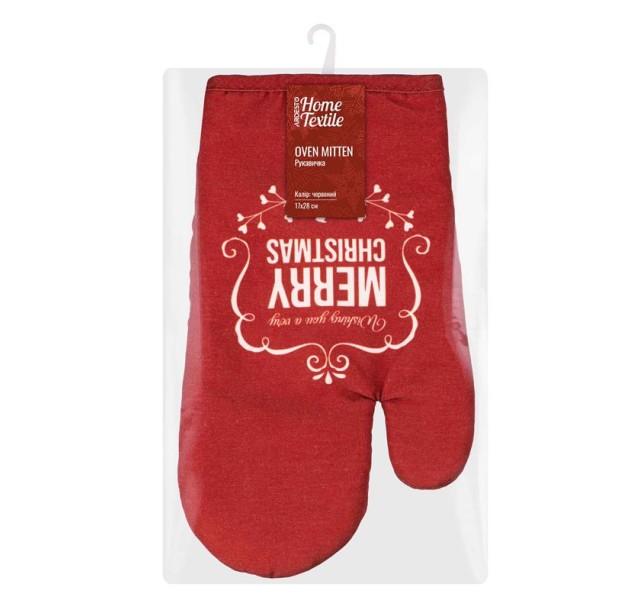 Рукавичка Ardesto Happy Holidays 17х28см, 90% поліестер, 10% бавовна, червоний