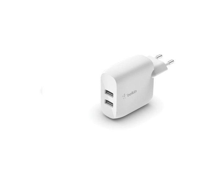 Зарядний пристрій мережевий Belkin 24Вт 2хUSB-A, білий
