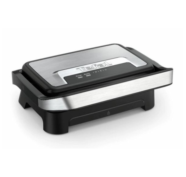 Гриль Tefal прижимний Inicio Compact 1000Вт, темп. режимів-1, алюміній, чорно-срібний