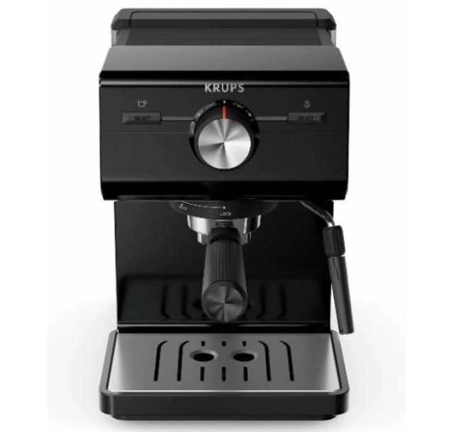 Кавоварка Krups ріжкова Authentic C50 2л, мелена, ручний капучинатор, 15 бар, чорний