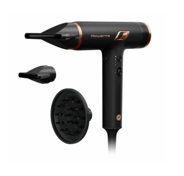 Фен Rowenta T-Shape Maestria Nano, 1700Вт, 3 режими, дифузор, іоніз-я, хол. обдув, чорний
