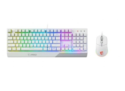 Комплект клавіатура та миша MSI Vigor GK30 COMBO WHITE UA USB, EN/UKR/RU, RGB, білий