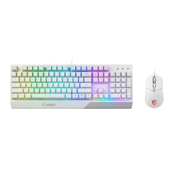 Комплект клавіатура та миша MSI Vigor GK30 COMBO WHITE UA USB, EN/UKR/RU, RGB, білий