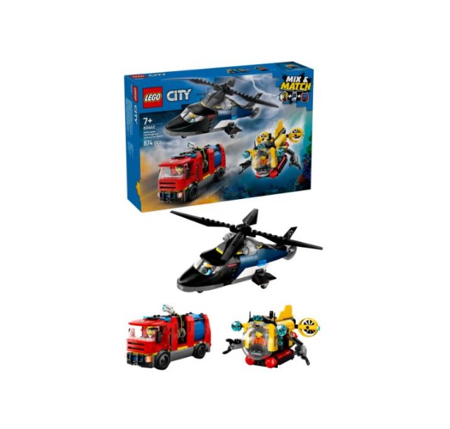 Конструктор LEGO City Ремікс вертольотів, пожежних машин і підводних човнів