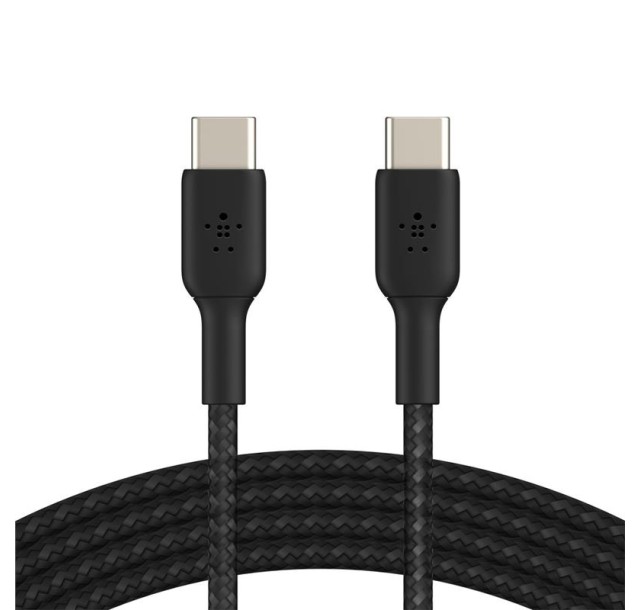 Кабель USB-C > USB-C заряджання/синхронізації Belkin 1м, 60Вт, Type-C, плетений, чорний