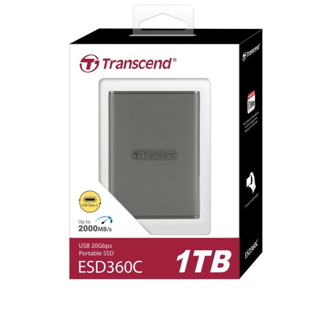 Портативний SSD Transcend 1TB USB 3.2 Gen 2x2 Type-C ESD360C Сірий