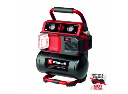 Компресор повітряний Einhell TE-AC 18/75 Li OF - Solo, акумуляторний 18В PXC, 8бар, 75л/хв, бак 5л, 7.76кг, (без АКБ та ЗП)