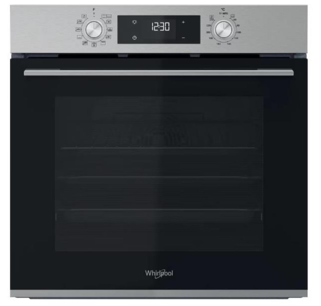 Духова шафа Whirlpool електрична, 71л, A+, дисплей, конвекція, телескопічні напрямні, нерж