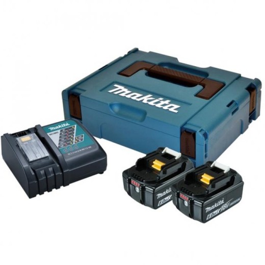 Набір акумулятора та зарядного пристрою Makita 198116-4 LXT BL1860B, 2х18В, 6А·год, ЗП DC18RC, кейс Makpac