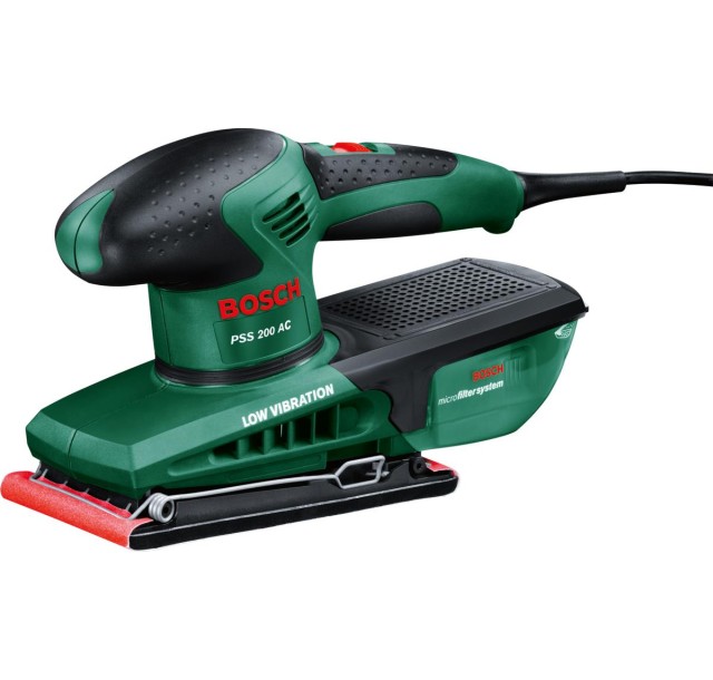 Шліфмашина вібраційна Bosch PSS 200 AC 200Вт платформа 93x230 24000кол·хв 1.6кг