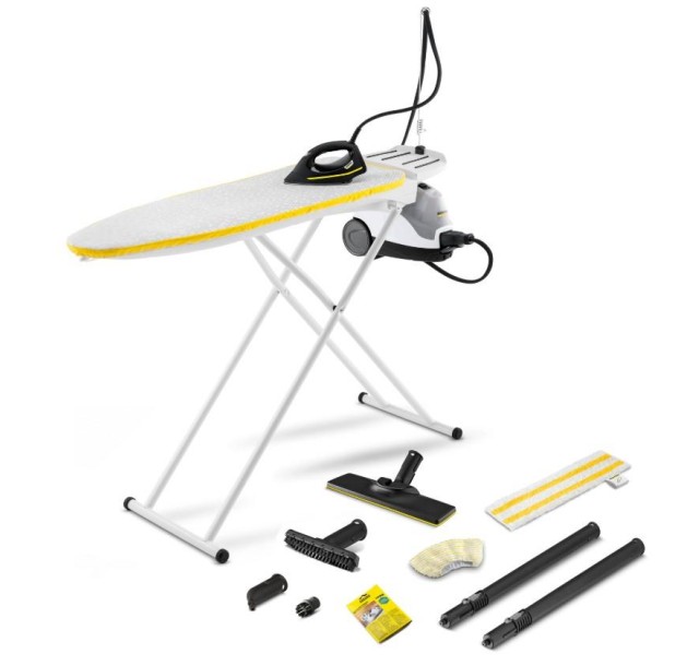 Пароочисник Karcher SI 4 EasyFix Iron, 2000Вт, 800мл, 3.5Бар, глад.дошка, праска, швабра, білий