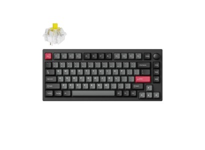 Клавіатура механічна Lemokey  P1 Pro 84Key, Keychron Super Brown, WL/BT/USB-A, QMK/VIA, Hot-Swap, EN/UKR, RGB,  Knob, Carbon Black
