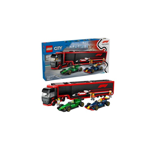 Конструктор LEGO City Вантажівка F1 з автомобілями RB20 та AMR24