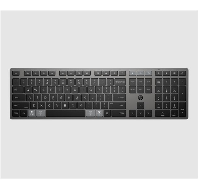 Клавіатура мембранна HP 720 Multi-Device Rechargeable, 109key, WL/BT, EN/UK, чорний