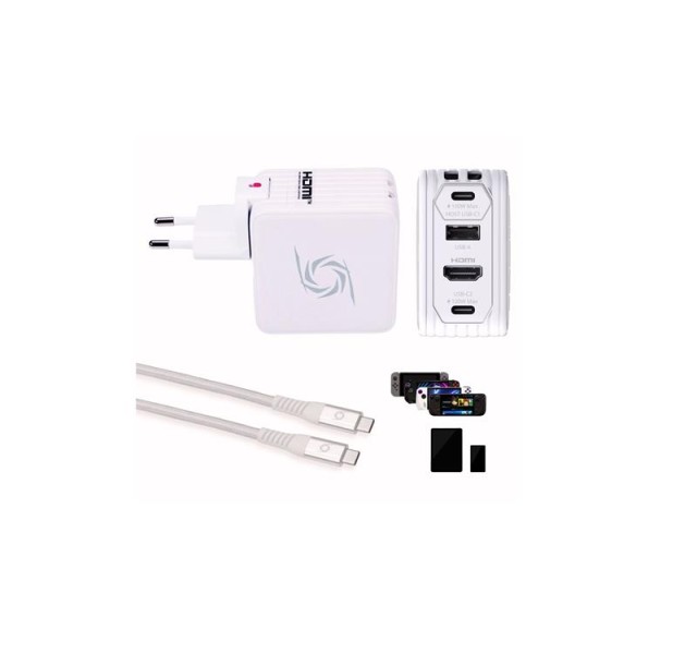 Зарядний пристрій AVerMedia GC313 CORE GO 100Вт 2хUSB-С, 1хUSB-A, 1xHDMI, білий