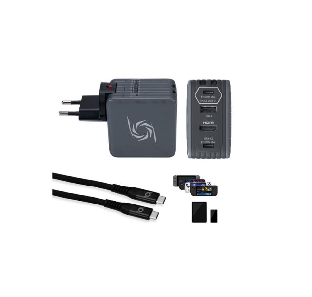 Зарядний пристрій AVerMedia GC313 CORE GO 100Вт 2хUSB-С, 1хUSB-A, 1xHDMI, чорний
