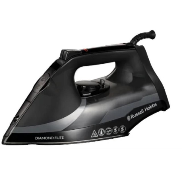 Праска Russell Hobbs Diamond Elite, 3100Вт, 350мл, 20, паровий удар -220гр, самоочищування, керам. підошва, чорний