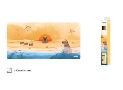 Килимок для миші 2E CAPYBARRA, L(800x400x2мм), жовтий