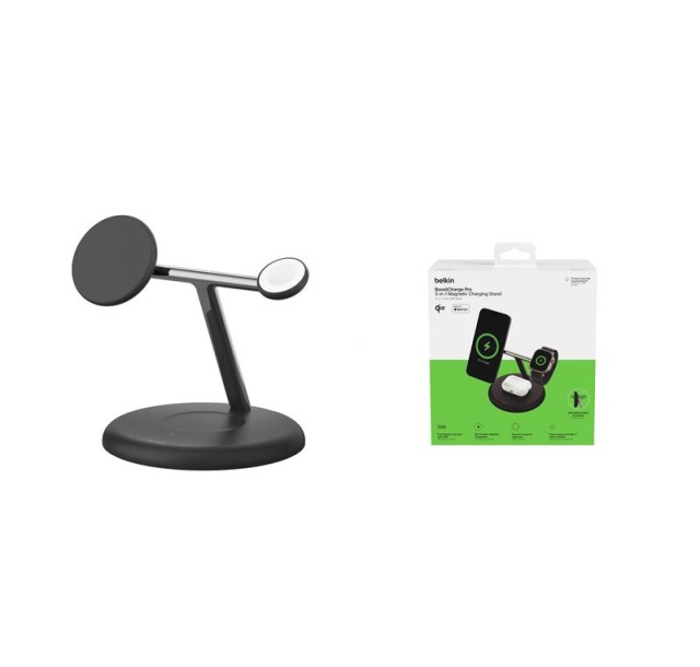 Зарядний пристрій бездротовий Belkin 3в1 Magnetic Qi2 15Вт, чорний