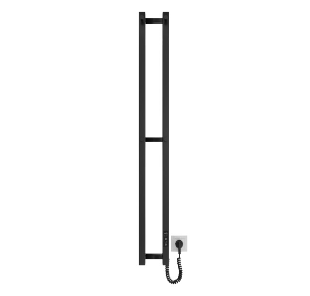 Рушникосушка Hygge Family електрична Slim, 1170х140х80мм, таймер-регулятор, сталь, чорний матовий