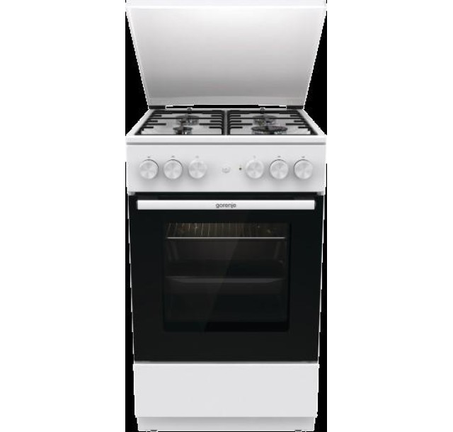 Плита Gorenje комбінована, 68л, 50x60см, емальовані реш, з кришкою, білий