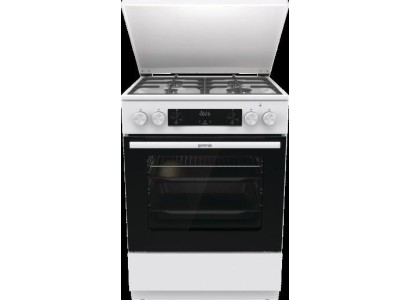 Плита Gorenje комбінована, 71л, 60x60см, дисплей, IconLed, чавун, білий