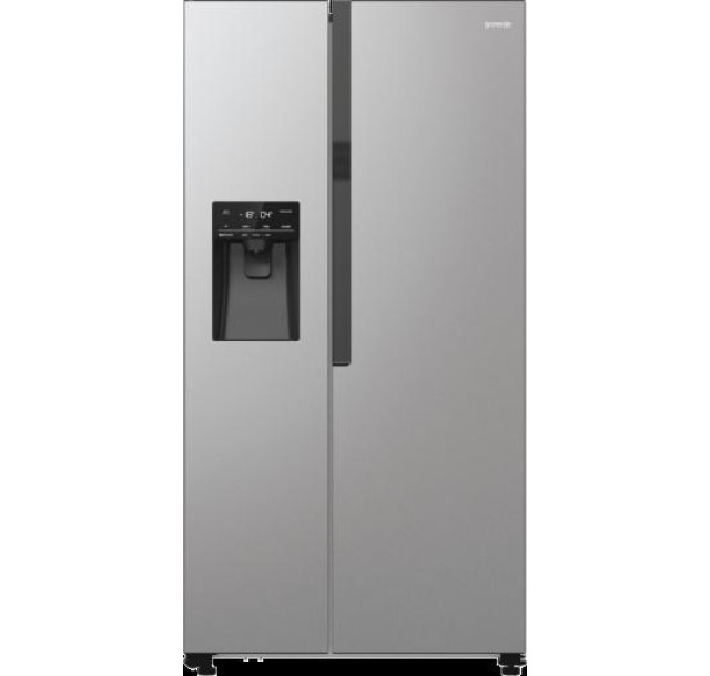 Холодильник SBS Gorenje, 179х70х92см, 2 двері, 376(190)л, А++, NF+, Інв., Зона св-ті, диспенсер, генератор льоду, Зовн. Диспл, нерж