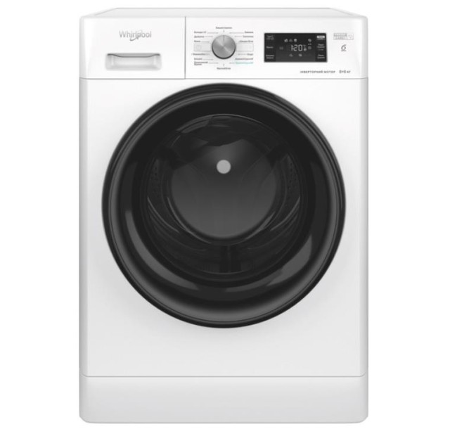 Прально-сушильна машина Whirlpool фронтальна, 8(6)кг, 1400, A, 60см, дисплей, пара, інвертор, білий