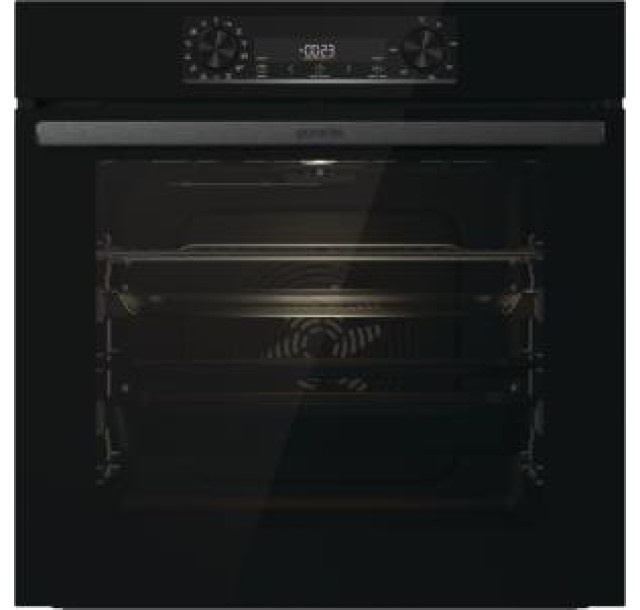 Духова шафа Gorenje електрична, 77л, A+, пара, дисплей, чорний