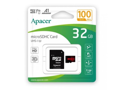 Карта пам'яті Apacer microSD  32GB C10 UHS-I R100MB/s + SD