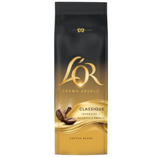 Кава L`OR зерна Crema Absolute Classic, 500г, купаж арабіка/робуста