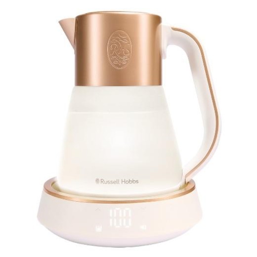 Електрочайник Russell Hobbs Calm, 1.7л, скло, біло-мідний