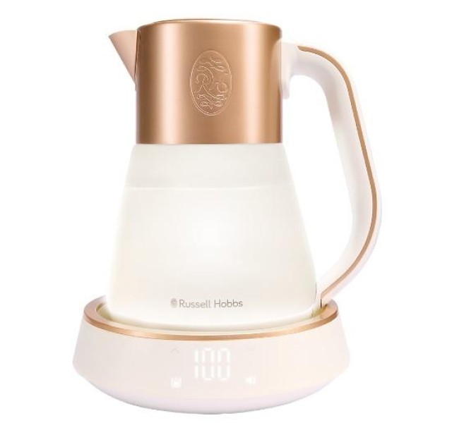 Електрочайник Russell Hobbs Calm, 1.7л, скло, біло-мідний