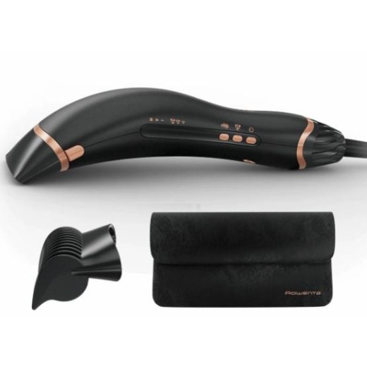 Фен Rowenta Ultimate Experience Air Motion, 1300Вт, 3 режими, насадка-гребінець, кейс для зберігання, іоніз-я, хол. обдув, чорний
